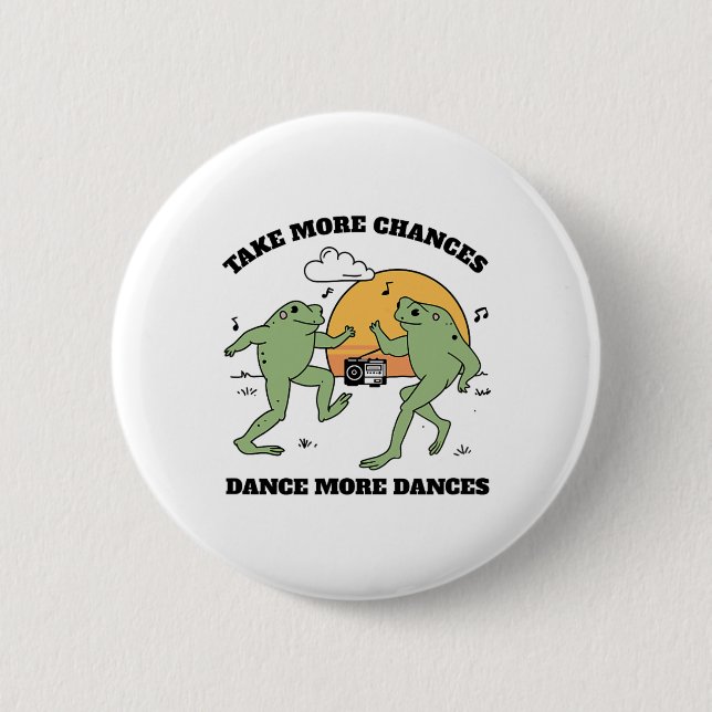 Frogs Dancing Together  6 Cm Round Badge (Front)