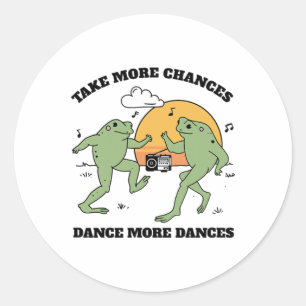 Frogs Dancing Together Classic Round Sticker