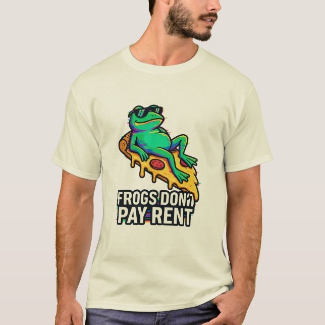 Frogs Don’t Pay Rent – Weird Aesthetic Space Mug T-Shirt (Front)