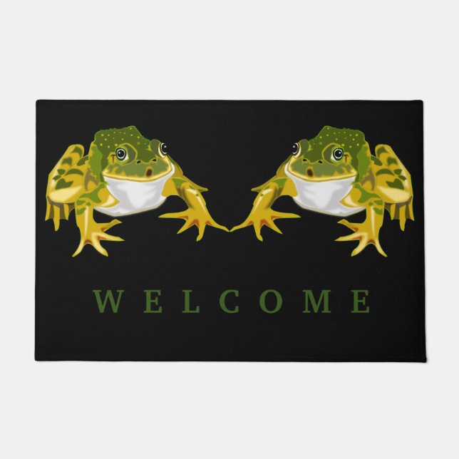 Frogs Doormat Welcome - Customisable (Front)