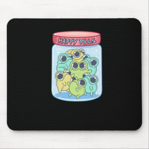 Frogs Happy Pills Sticker Mouse Pad