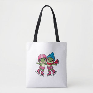 Frogs Ice Skating Tote Bag