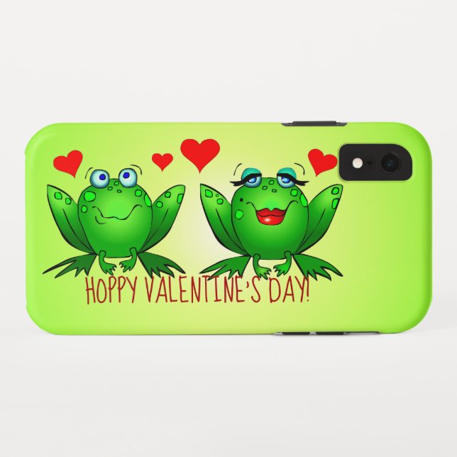 Frogs in Love Cute Hoppy Cartoon Animals Hearts Case-Mate iPhone Case (Back (Horizontal))