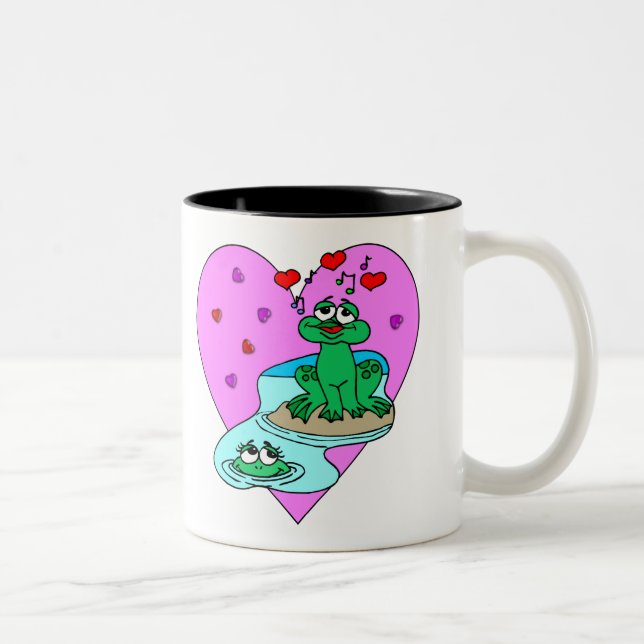 Frogs In Love Two-Tone Coffee Mug (Right)
