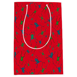 Frogs Jumping for Christmas Joy  Medium Gift Bag