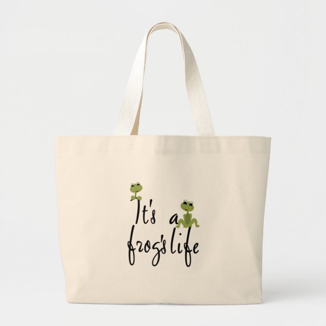 Frogs Life Large Tote Bag (Front)