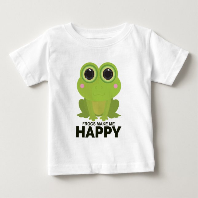 Frogs Make Me Happy Baby T-Shirt (Front)