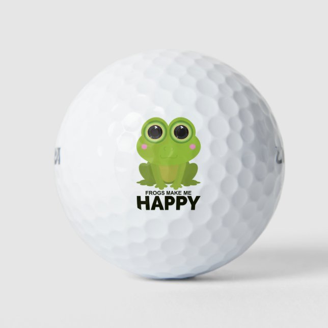 Frogs Make Me Happy Golf Balls (Front)