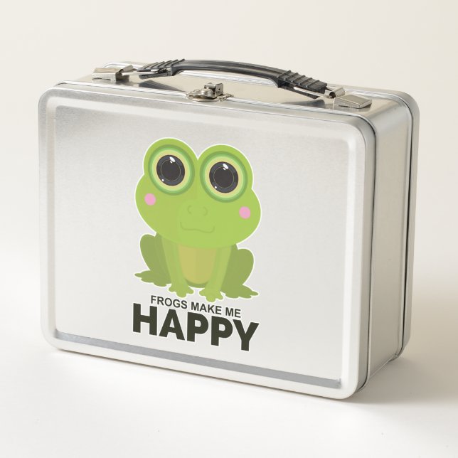 Frogs Make Me Happy   Metal Lunch Box (Front)