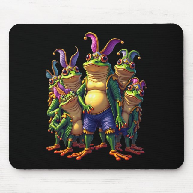 Frogs Mardi Gras Funny Costume  Mouse Pad (Front)