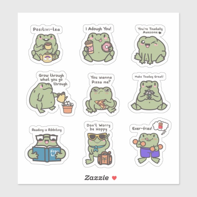 Frogs of Wisdom: Motivational and Funny Frog  (Sheet)