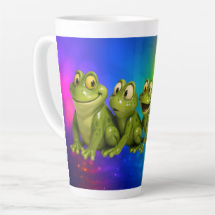 Frogs on a Rainbow Latte Mug