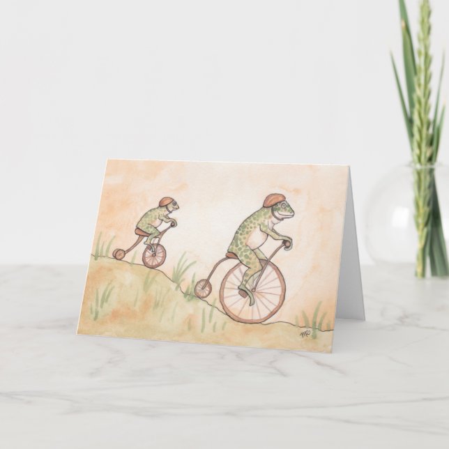 Frogs on Bicycles Father's Day Card (Front)