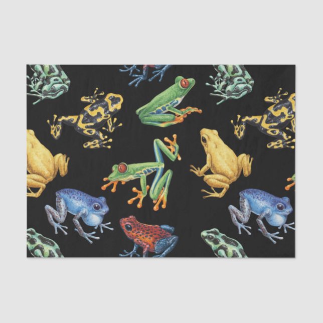 Frogs on black tissue paper (Front)