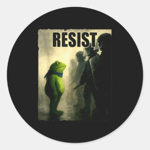 Frogs Resist Portland Frog Protest Vintage Activis Classic Round Sticker