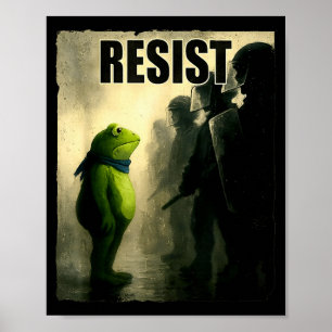 Frogs Resist Portland Frog Protest Vintage Activis Poster