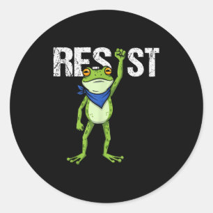 Frogs Resist - Rtland Frog Protest Funny  Classic Round Sticker