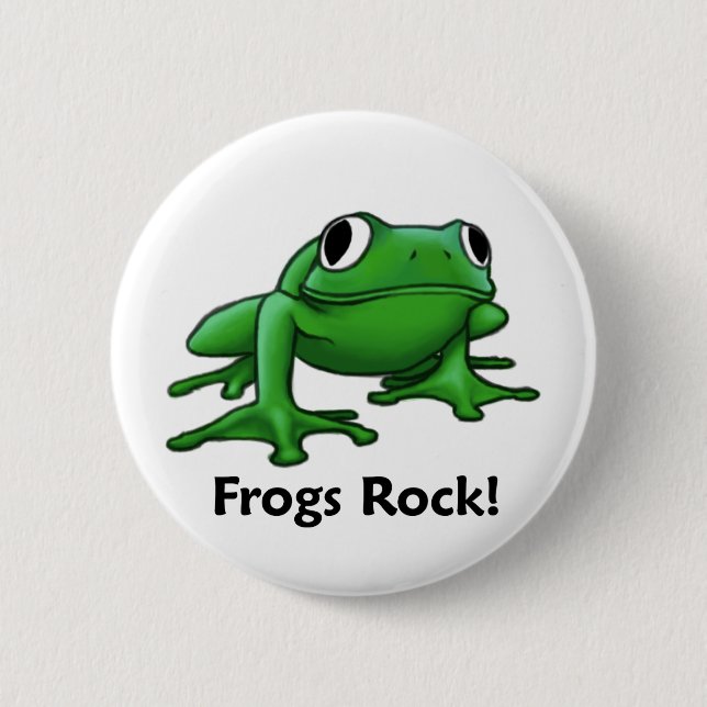 Frogs Rock! 6 Cm Round Badge (Front)