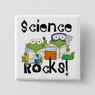Frogs Science Rocks 15 Cm Square Badge