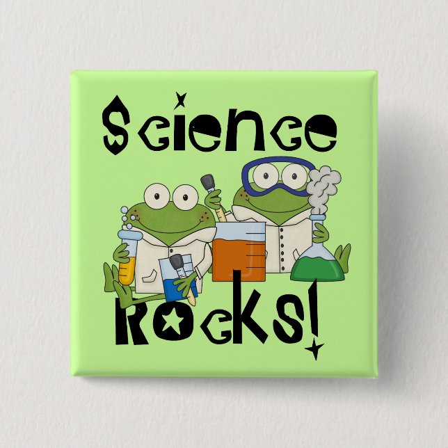 Frogs Science Rocks 15 Cm Square Badge (Front)