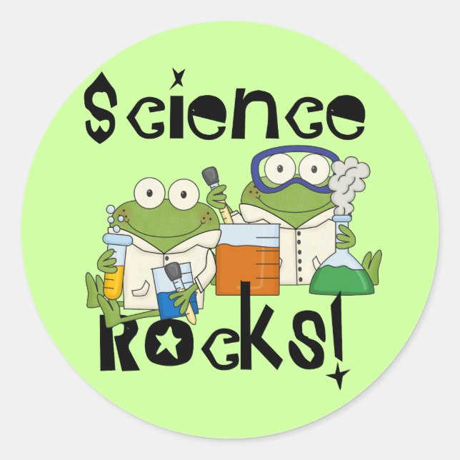 Frogs Science Rocks Classic Round Sticker (Front)