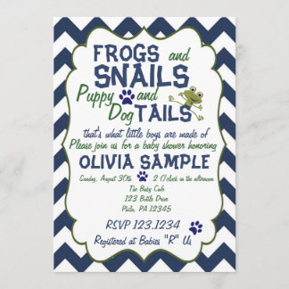 Frogs, Snails and Puppy  Baby Shower Invitation