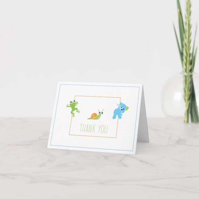 Frogs, Snails and Puppy Dog Tails Thank You Card (Front)
