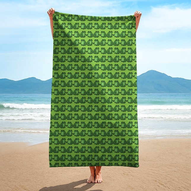 Frogs Together Strong Portland Frog Protest Beach Towel (Creator Uploaded)