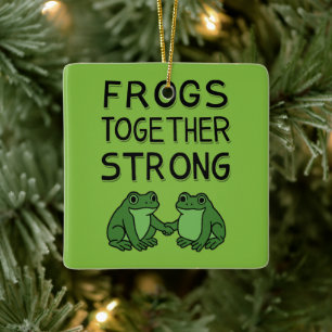 Frogs Together Strong Portland Frog Protest Ceramic Ornament