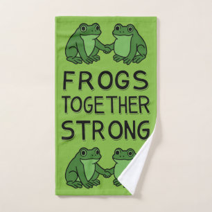 Frogs Together Strong Portland Frog Protest Hand Towel
