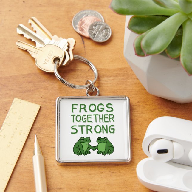 Frogs Together Strong Portland Frog Protest Key Ring (Desk)