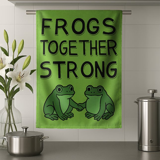 Frogs Together Strong Portland Frog Protest Tea Towel (Creator Uploaded)