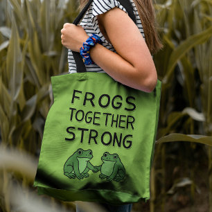 Frogs Together Strong Portland Frog Protest Tote Bag