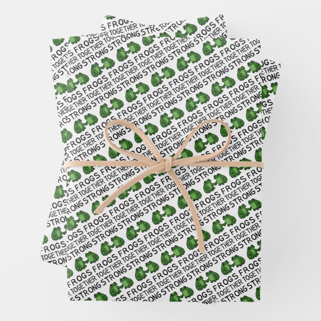 Frogs Together Strong Portland Frog Protest Wrapping Paper Sheet (In situ)