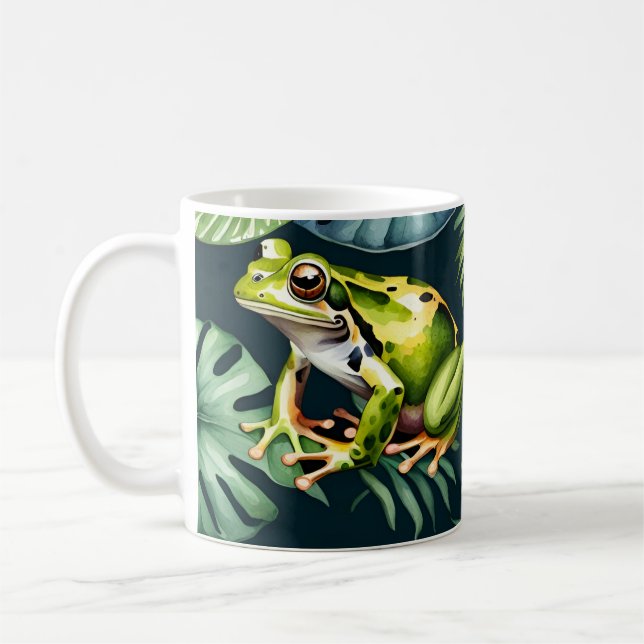 Frogs Watercolor Art  Coffee Mug (Left)