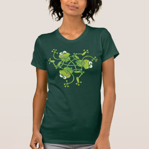 Frogs waving and having fun in a pattern design T-Shirt