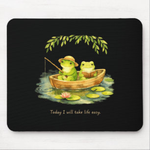 Frogs will take life easy peaceful weekend reading mouse pad