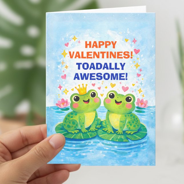 Frogs With a Tiny Crown Valentine Holiday Card (Creator Uploaded)