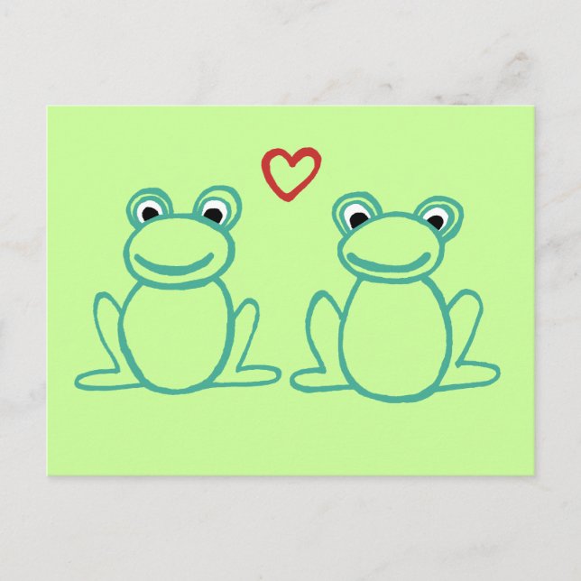 Frogs with Heart Postcard (Front)