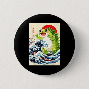Frogzilla Frog Japanese Art Funny Anime For Men Wo 6 Cm Round Badge