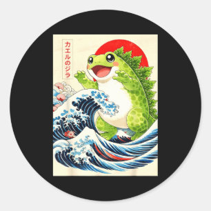 Frogzilla Frog Japanese Art Funny Anime For Men Wo Classic Round Sticker