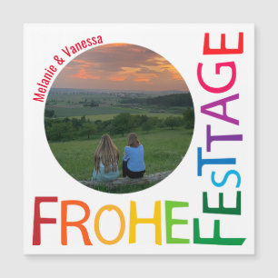 Frohe Festtage Magnetische Foto Karte