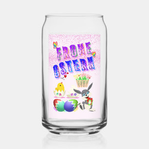 Frohe Ostern Can Glass