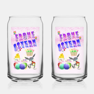 Frohe Ostern Can Glass