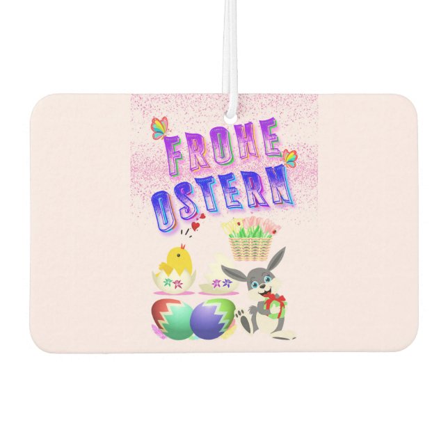 Frohe Ostern Car Air Freshener (Front)