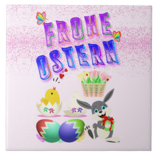 Frohe Ostern Ceramic Tile
