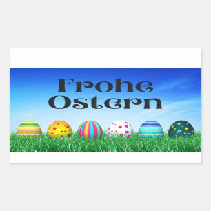 Frohe Ostern, German Happy Easter  Rectangular Sticker