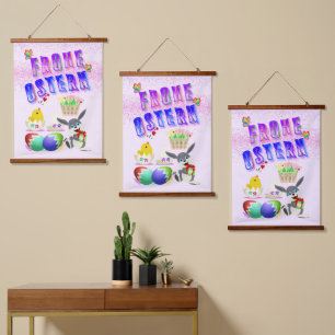 Frohe Ostern Hanging Tapestry