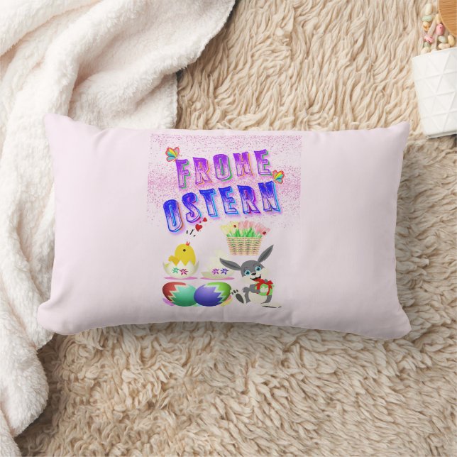 Frohe Ostern Lumbar Cushion (Blanket)