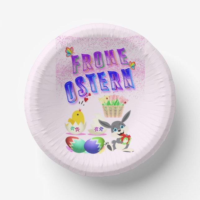 Frohe Ostern Paper Plate (Front)